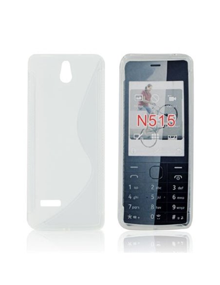 CUSTODIA GEL TPU SILICONE DOUBLE per NOKIA 515 COLORE BIANCO-TRASPARENTE