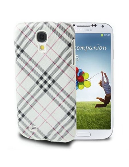 CUSTODIA BACK RIGIDA per SAMSUNG I9500 GALAXY S4, I9505, I9502 FANTASIA SCOZZESE COLORE BIANCO