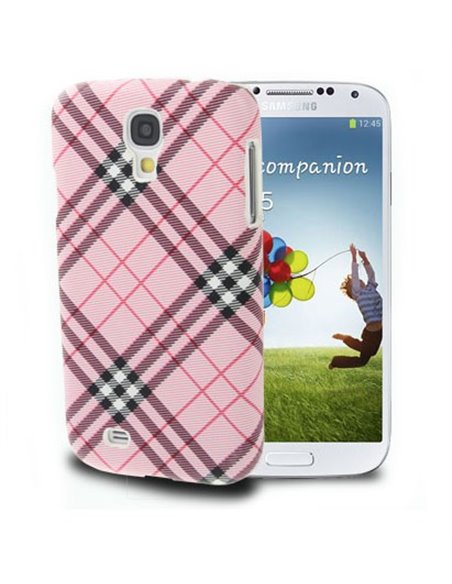 CUSTODIA BACK RIGIDA per SAMSUNG I9500 GALAXY S4, I9505, I9502 FANTASIA SCOZZESE COLORE ROSA