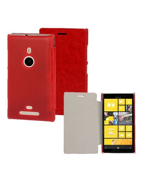 CUSTODIA FLIP ORIZZONTALE PELLE per NOKIA LUMIA 925 COLORE ROSSO