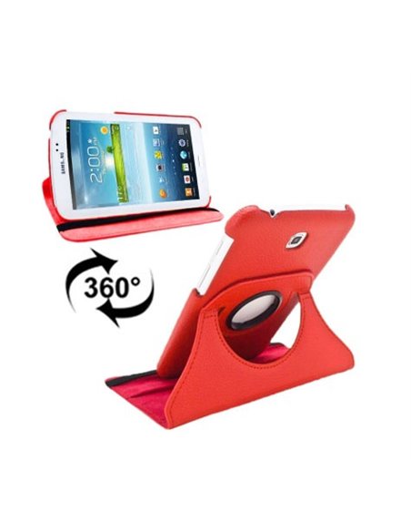 CUSTODIA BOOK PELLE GIREVOLE per SAMSUNG P3200 GALAXY TAB 3 7.0, P3210, SM-T210, SM-T211 7' POLLICI COLORE ROSSO