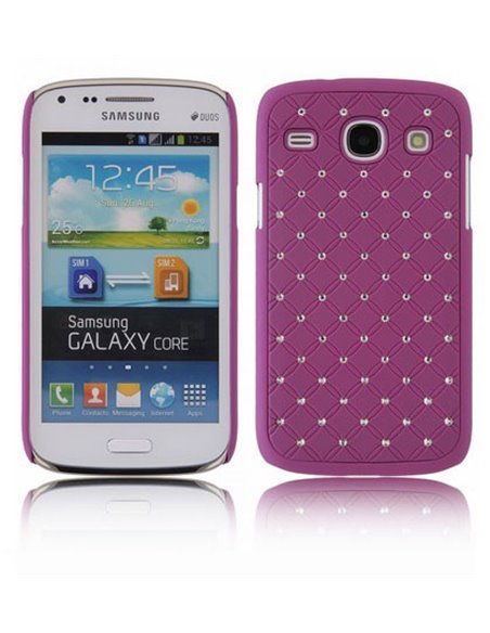 CUSTODIA BACK RIGIDA CON BRILLANTINI per SAMSUNG I8260 GALAXY CORE, I8262 COLORE VIOLA