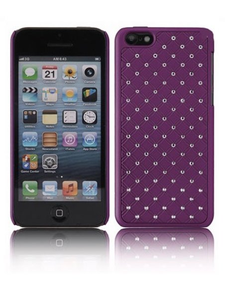 CUSTODIA BACK RIGIDA CON BRILLANTINI per APPLE IPHONE 5c COLORE VIOLA