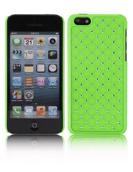 CUSTODIA BACK RIGIDA CON BRILLANTINI per APPLE IPHONE 5c COLORE VERDE