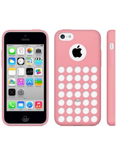 CUSTODIA GEL TPU SILICONE CON FORI per APPLE IPHONE 5c COLORE ROSA