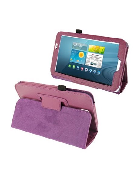 CUSTODIA BOOK PELLE CON STAND E PORTA PENNA per SAMSUNG P3200 GALAXY TAB 3 7.0, P3210 7' POLLICI COLORE VIOLA