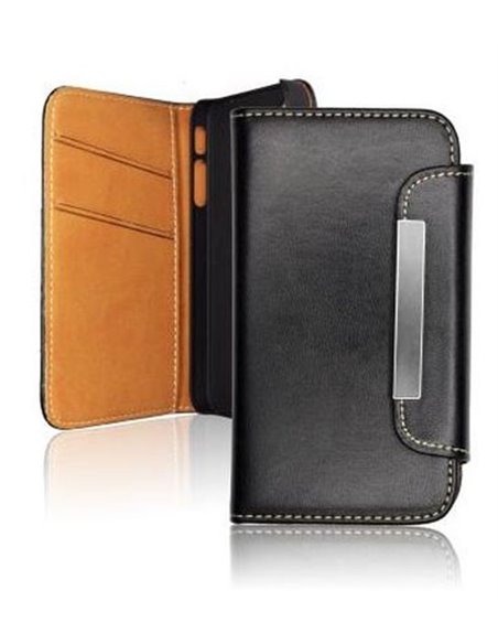 CUSTODIA FLIP ORIZZONTALE WALLET per APPLE IPHONE 5c CON PORTA CARTE COLORE NERO