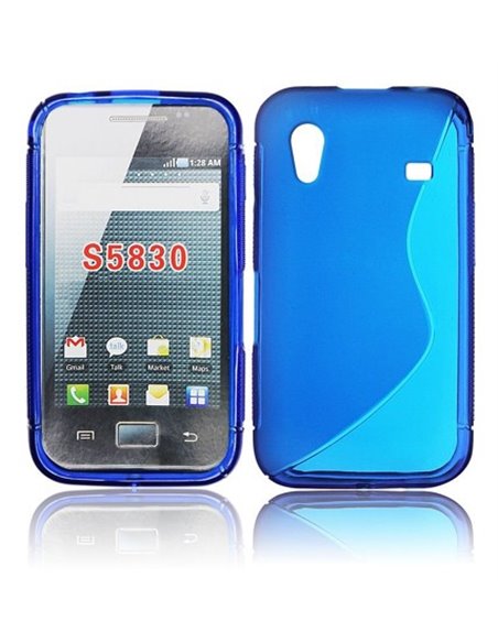 CUSTODIA GEL TPU SILICONE DOUBLE per SAMSUNG S5830 GALAXY ACE COLORE BLU