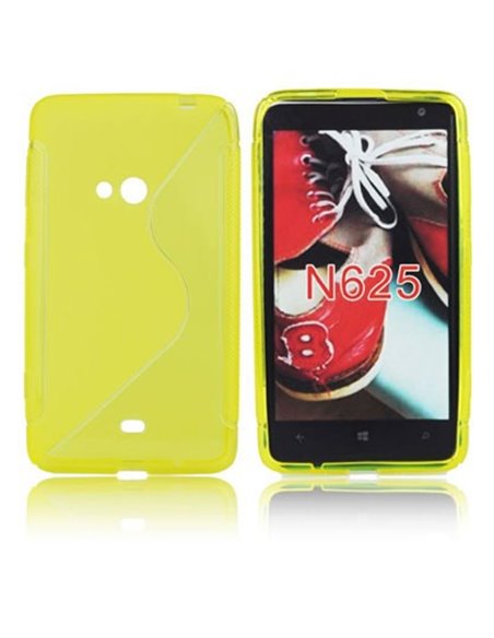 CUSTODIA GEL TPU SILICONE DOUBLE per NOKIA LUMIA 625 COLORE GIALLO