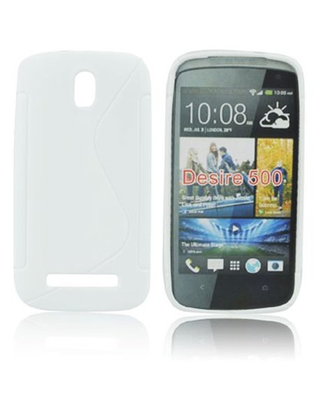 CUSTODIA GEL TPU SILICONE DOUBLE per HTC DESIRE 500 COLORE BIANCO