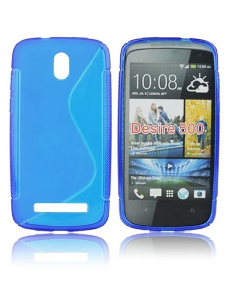 CUSTODIA GEL TPU SILICONE DOUBLE per HTC DESIRE 500 COLORE BLU