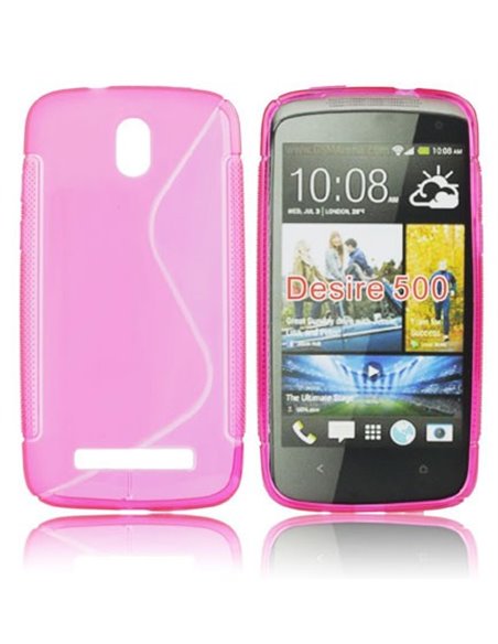 CUSTODIA GEL TPU SILICONE DOUBLE per HTC DESIRE 500 COLORE ROSA