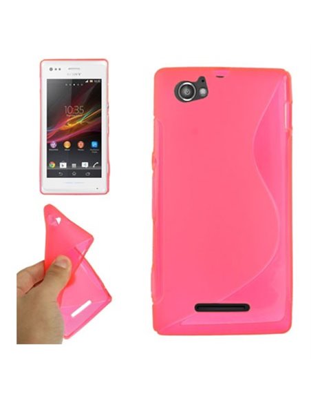 CUSTODIA GEL TPU SILICONE DOUBLE per SONY XPERIA M, C1904, C1905, C2004, C2005 COLORE ROSA