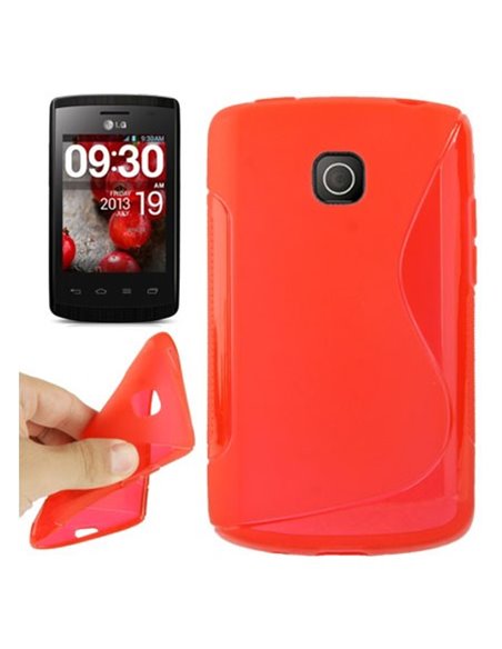 CUSTODIA GEL TPU SILICONE DOUBLE per LG OPTIMUS L1 II, E410 COLORE ROSSO