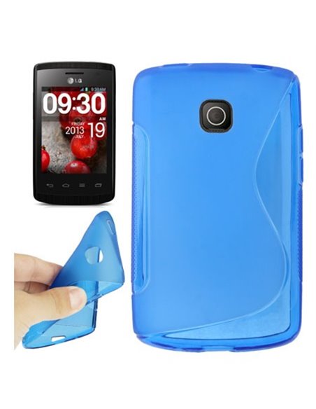 CUSTODIA GEL TPU SILICONE DOUBLE per LG OPTIMUS L1 II, E410 COLORE BLU