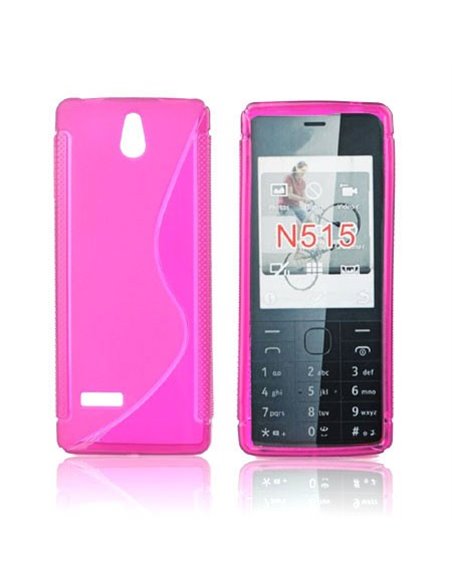 CUSTODIA GEL TPU SILICONE DOUBLE per NOKIA 515 COLORE ROSA