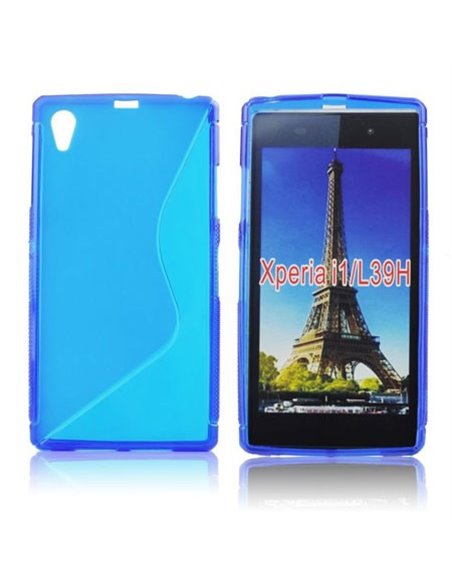CUSTODIA GEL TPU SILICONE DOUBLE per SONY XPERIA Z1, C6902, C6903, C6906, C6943, L39H, HONAMI COLORE BLU