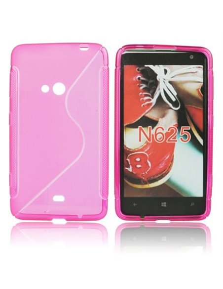 CUSTODIA GEL TPU SILICONE DOUBLE per NOKIA LUMIA 625 COLORE ROSA