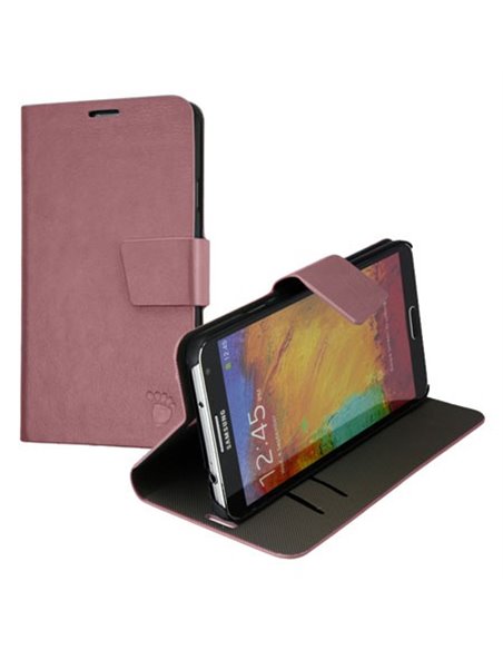 CUSTODIA FLIP ORIZZONTALE PELLE per SAMSUNG GALAXY NOTE 3, N9000, N9002, N9005 CON STAND E PORTA CARTE COLORE ROSA