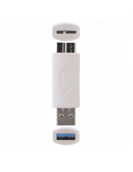 ADATTATORE DA USB MASCHIO A MICRO USB 3.0  per SAMSUNG N9000 GALAXY NOTE 3, G900 GALAXY S5 COLORE BIANCO