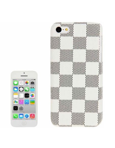 CUSTODIA BACK RIGIDA per APPLE IPHONE 5c FANTASIA QUADRI COLORE BIANCO E NERO