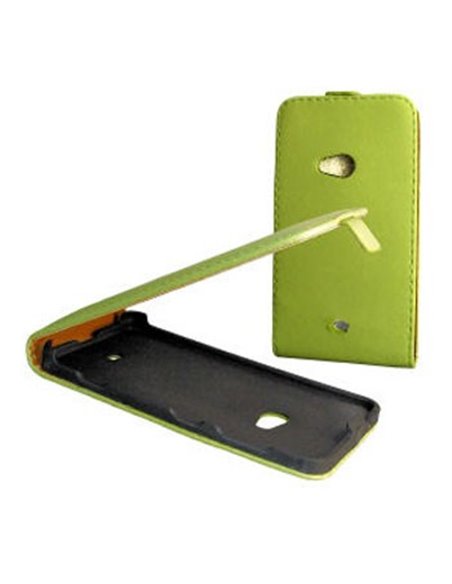 CUSTODIA FLIP SLIM VERTICALE SIMILPELLE per NOKIA LUMIA 625 COLORE VERDE