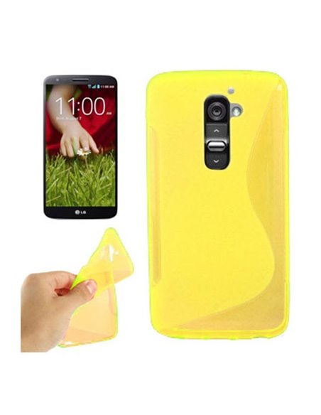 CUSTODIA GEL TPU SILICONE DOUBLE per LG OPTIMUS G2, D802, D802TA, D803 COLORE GIALLO