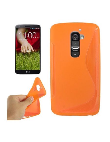 CUSTODIA GEL TPU SILICONE DOUBLE per LG OPTIMUS G2, D802, D802TA, D803 COLORE ARANCIONE