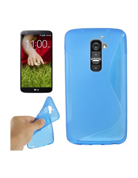 CUSTODIA GEL TPU SILICONE DOUBLE per LG OPTIMUS G2, D802, D802TA, D803 COLORE BLU