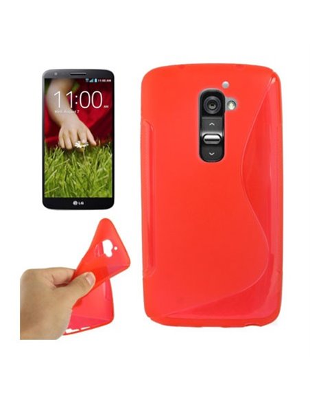 CUSTODIA GEL TPU SILICONE DOUBLE per LG OPTIMUS G2, D802, D802TA, D803 COLORE ROSSO