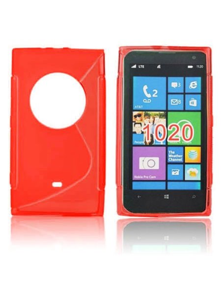 CUSTODIA GEL TPU SILICONE DOUBLE per NOKIA LUMIA 1020, EOS, 909, RM-875, RM-877, RM-876 COLORE ROSSO