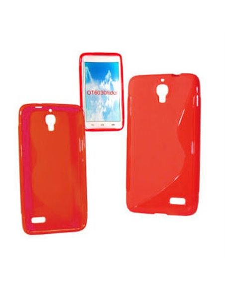 CUSTODIA GEL TPU SILICONE DOUBLE per ALCATEL ONE TOUCH IDOL 6030 COLORE ROSSO