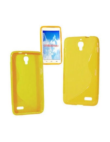 CUSTODIA GEL TPU SILICONE DOUBLE per ALCATEL ONE TOUCH IDOL 6030 COLORE GIALLO