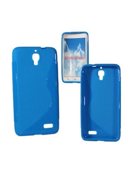 CUSTODIA GEL TPU SILICONE DOUBLE per ALCATEL ONE TOUCH IDOL 6030 COLORE BLU