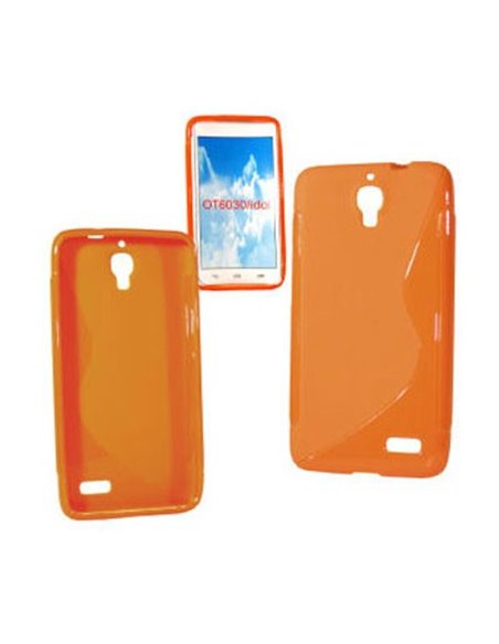 CUSTODIA GEL TPU SILICONE DOUBLE per ALCATEL ONE TOUCH IDOL 6030 COLORE ARANCIONE