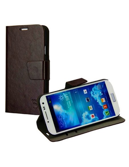 CUSTODIA FLIP ORIZZONTALE PELLE per SAMSUNG GALAXY NOTE 3, N9000, N9002, N9005 CON STAND E PORTA CARTE COLORE MARRONE