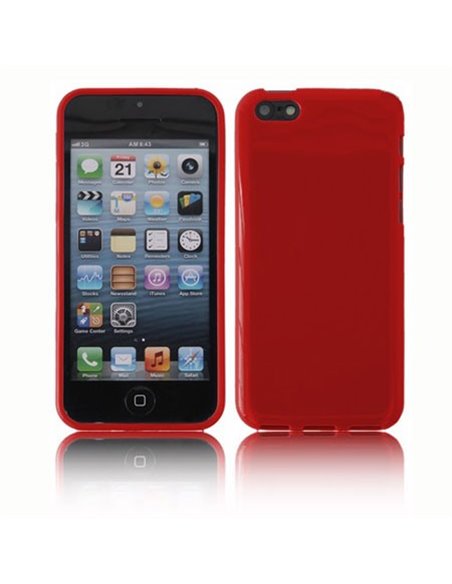 CUSTODIA GEL TPU SILICONE LUCIDA per APPLE IPHONE 5c COLORE ROSSO