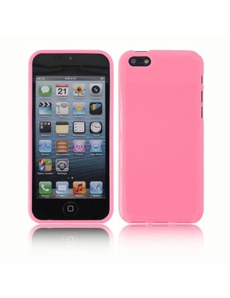 CUSTODIA GEL TPU SILICONE LUCIDA per APPLE IPHONE 5c COLORE ROSA