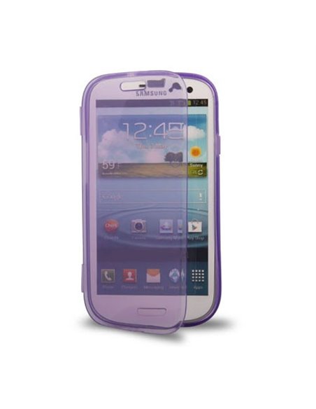 CUSTODIA GEL TPU SILICONE FLIP BOOK per SAMSUNG I8260 GALAXY CORE, I8262 COLORE VIOLA