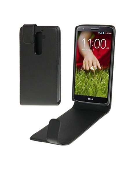 CUSTODIA FLIP VERTICALE PELLE per LG OPTIMUS G2, D802, D802TA, D803 COLORE NERO