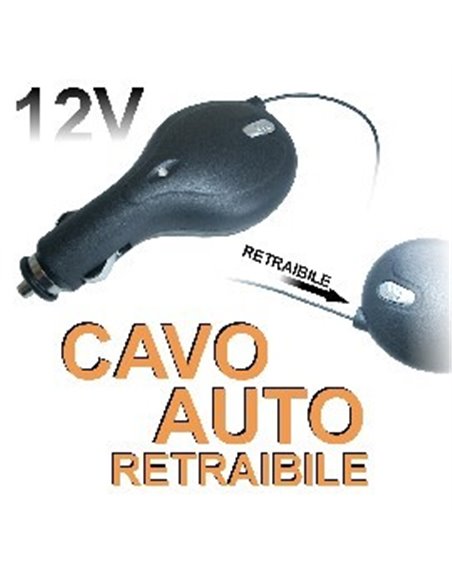 CARICATORE AUTO RETRAIBILE CON CONNETTORE MINI USB (CAR00.V3)