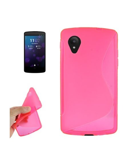 CUSTODIA per LG NEXUS 5 (D820) IN GEL TPU SILICONE DOUBLE COLORE ROSA