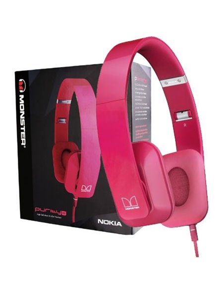 CUFFIE ORIGINALI NOKIA PURITY HD STEREO DI MONSTER per NOKIA LUMIA 1520, LUMIA 1020 JACK 3,5mm COLORE FUCSIA WH-930 BLISTER