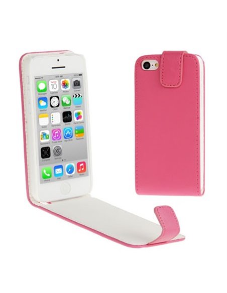 CUSTODIA FLIP VERTICALE PELLE per APPLE IPHONE 5c COLORE FUCSIA