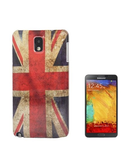 CUSTODIA BACK RIGIDA per SAMSUNG GALAXY NOTE 3, N9000, N9002, N9005 FANTASIA BANDIERA UK ANTICATA