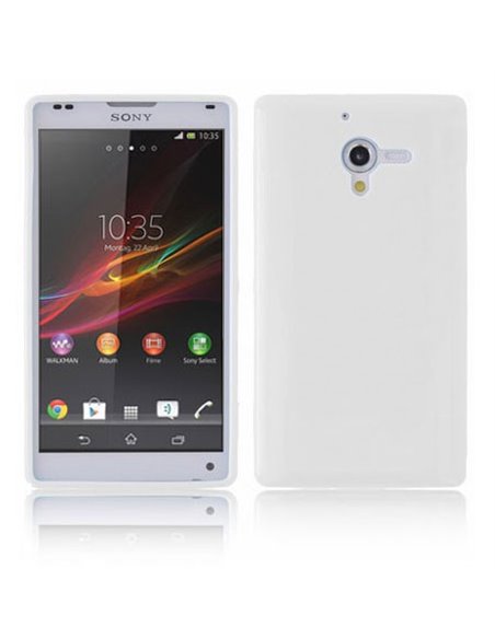 CUSTODIA GEL TPU SILICONE LUCIDA per SONY XPERIA ZL LTE, C6503, C6502, C6506, HSPA+, L35H COLORE BIANCO