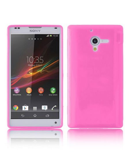 CUSTODIA GEL TPU SILICONE LUCIDA per SONY XPERIA ZL LTE, C6503, C6502, C6506, HSPA+, L35H COLORE ROSA