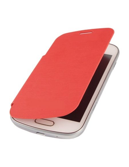 CUSTODIA FLIP COVER ORIZZONTALE per SAMSUNG S7562 GALAXY S DUOS COLORE ROSSO