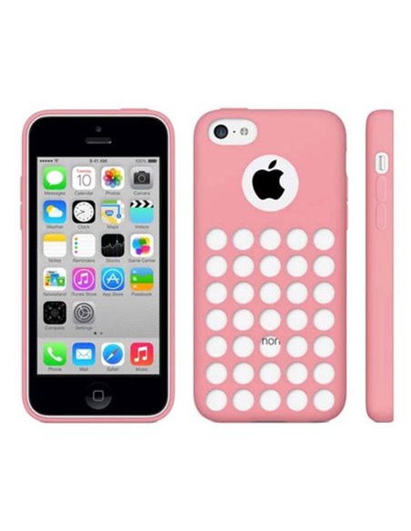 CUSTODIA GEL TPU SILICONE SEMI-RIGIDO CON FORI per APPLE IPHONE 5c COLORE ROSA