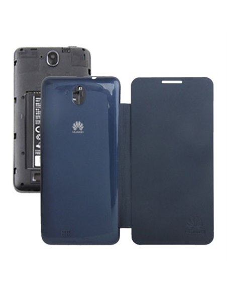 CUSTODIA FLIP COVER ORIZZONTALE per HUAWEI ASCEND G606 COLORE BLU